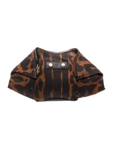 Alexander McQueen Canvas De Manta Leopard Canvas Medium