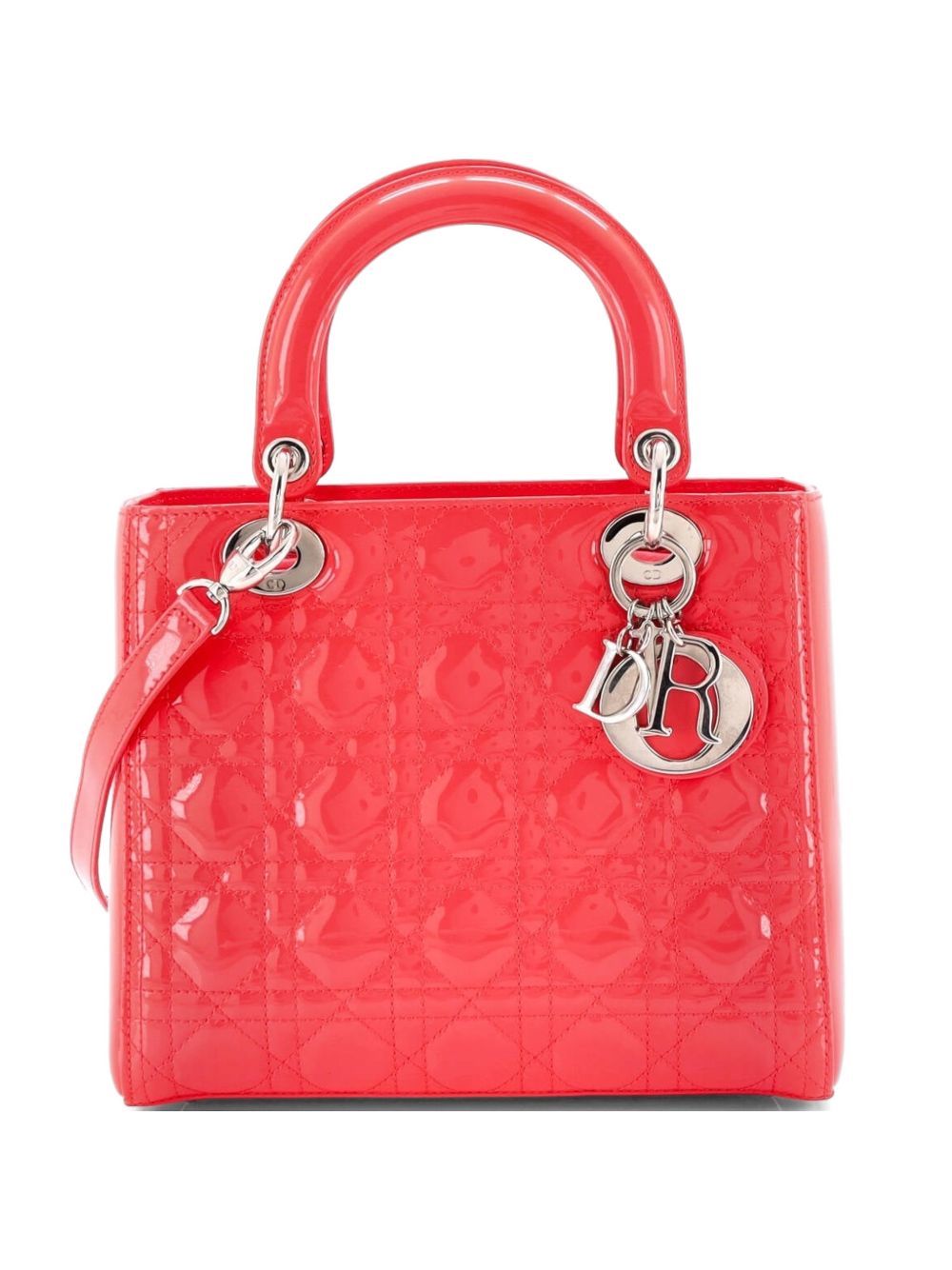 Lady Dior Bag Cannage Quilt Patent Medium satchel