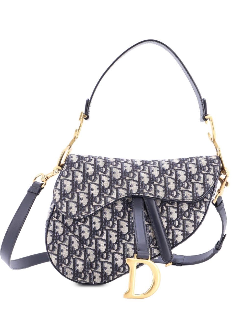 Dior Saddle Handbag with Strap Oblique Canvas Medium shoulder bag