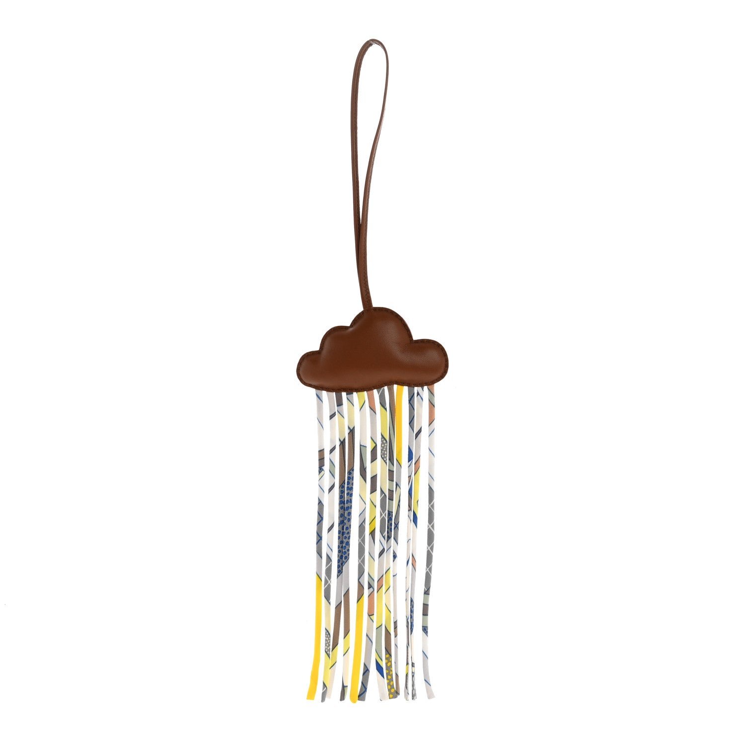 Hermes Swift Silk Twill Cord Cloud Bag Charm Noisette