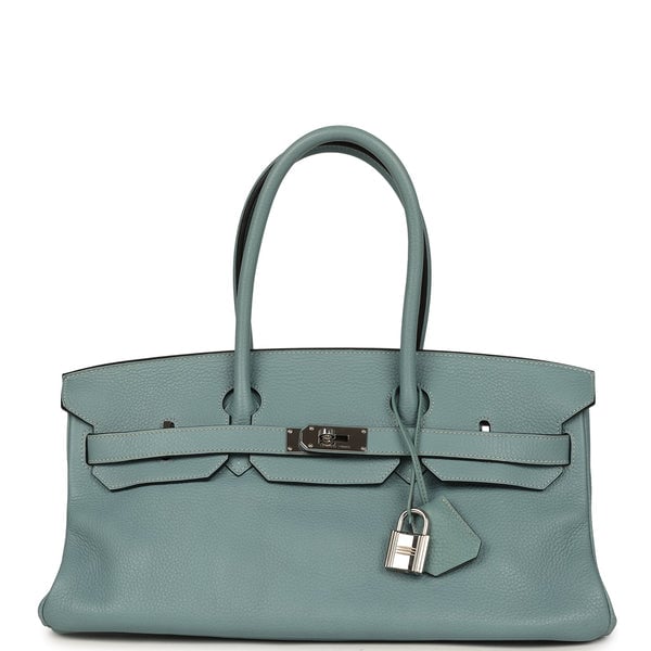 Hermes Vintage Hermes Shoulder Birkin 42 JPG Ciel Clemence Palladium Hardware