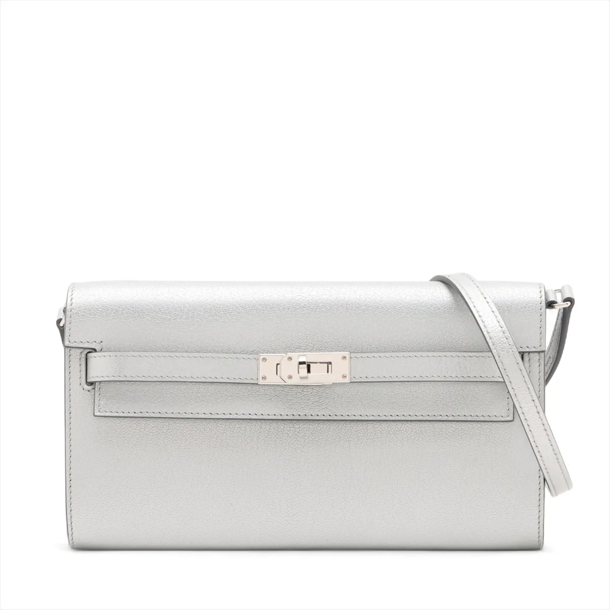 Hermès Kelly Wallet Long Togo Chèvre Shamukira Argent Silver Metal Fittings