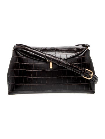 Embossed Leather T-Lock Bag Small