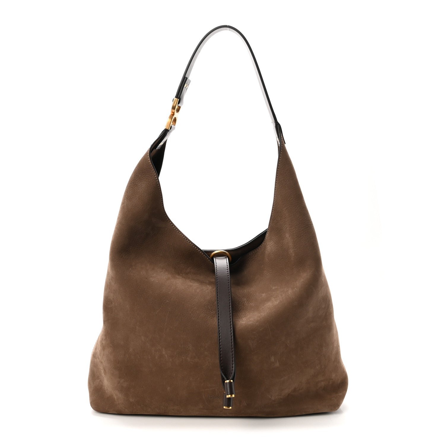 Chloe Suede Calfskin Marcie Hobo Bag Flannel Grey