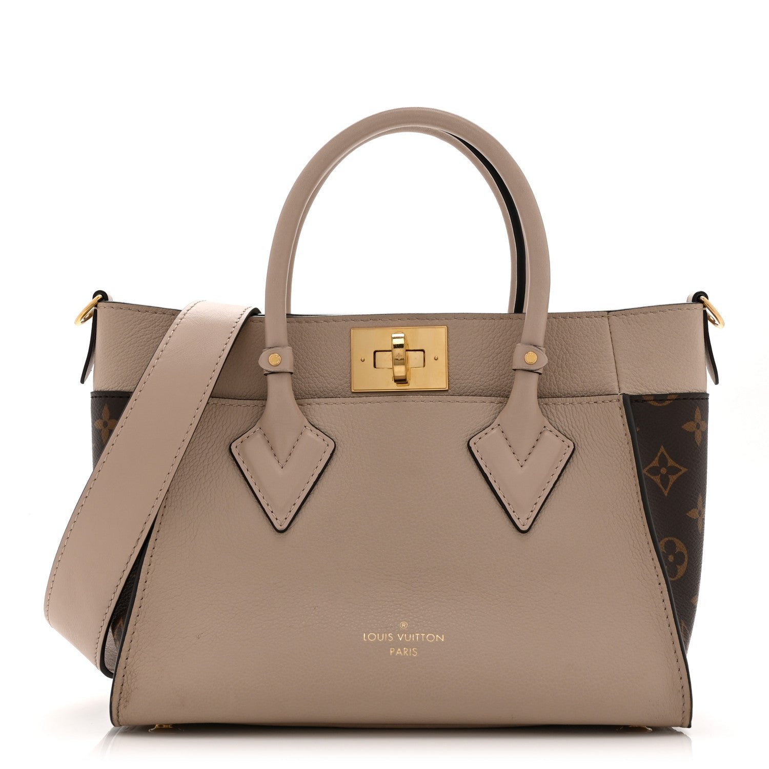 Louis Vuitton Calfskin Monogram On My Side PM Greige