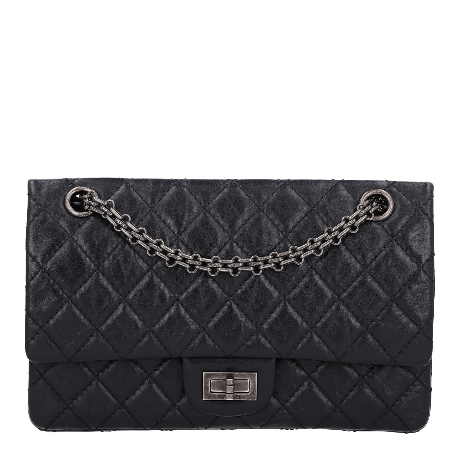 Chanel Aged Calfskin Quilted 2.55 Reissue 225 Flap Black