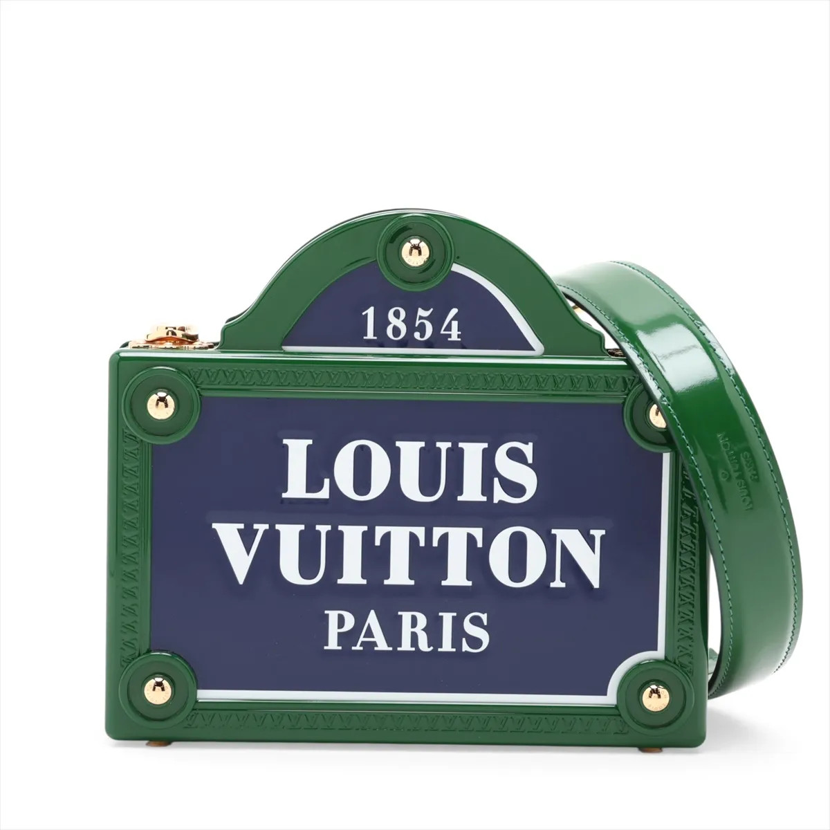 Louis Vuitton Monogram Petite Mull M23496 Navy x green x brown There was an RFID