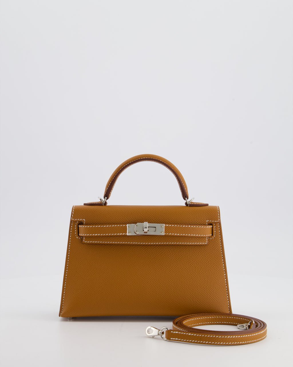 Hermès Mini Kelly II 20 Bag in Gold Epsom Leather with Palladium Hardware