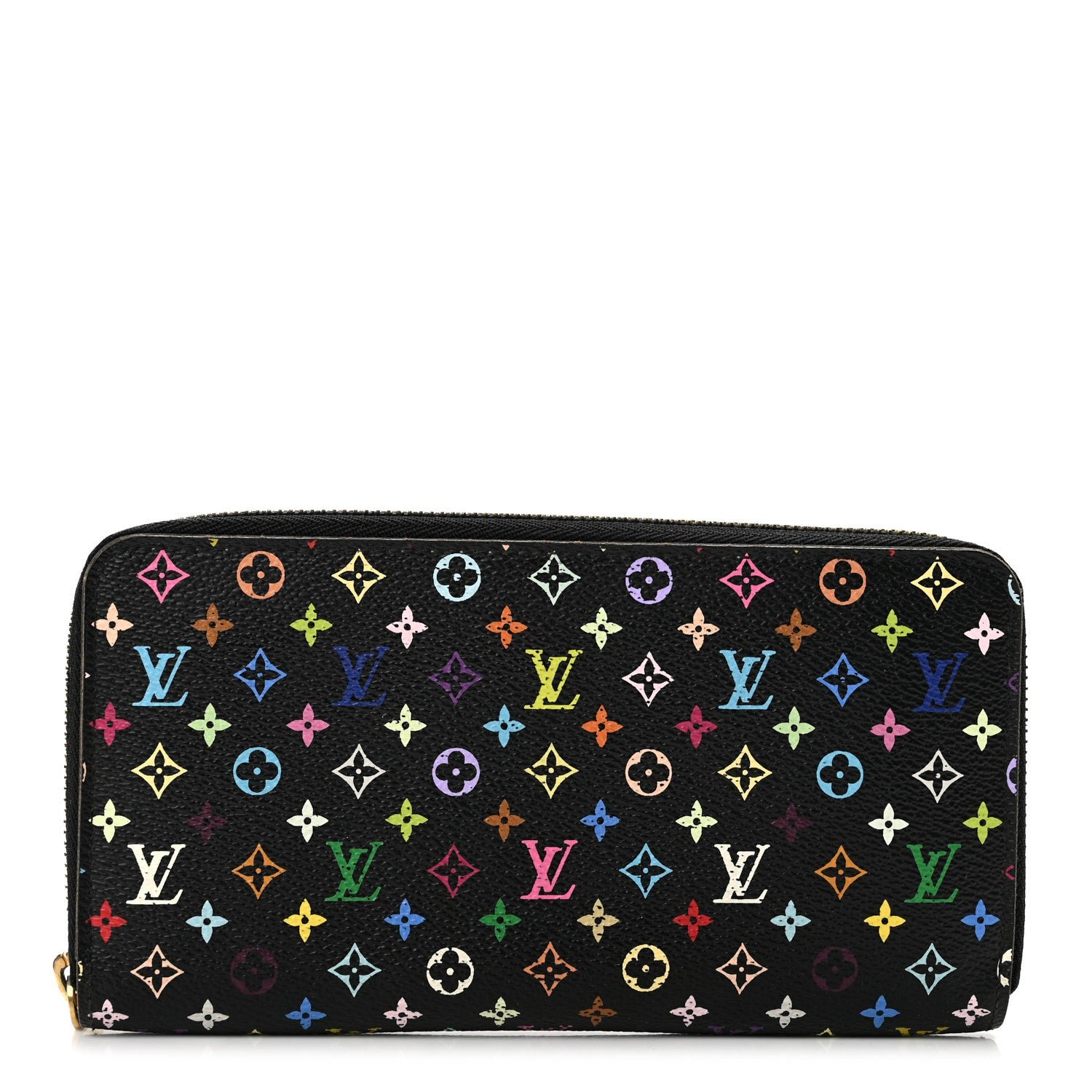 Louis Vuitton Monogram Multicolor Zippy Wallet Black Violet