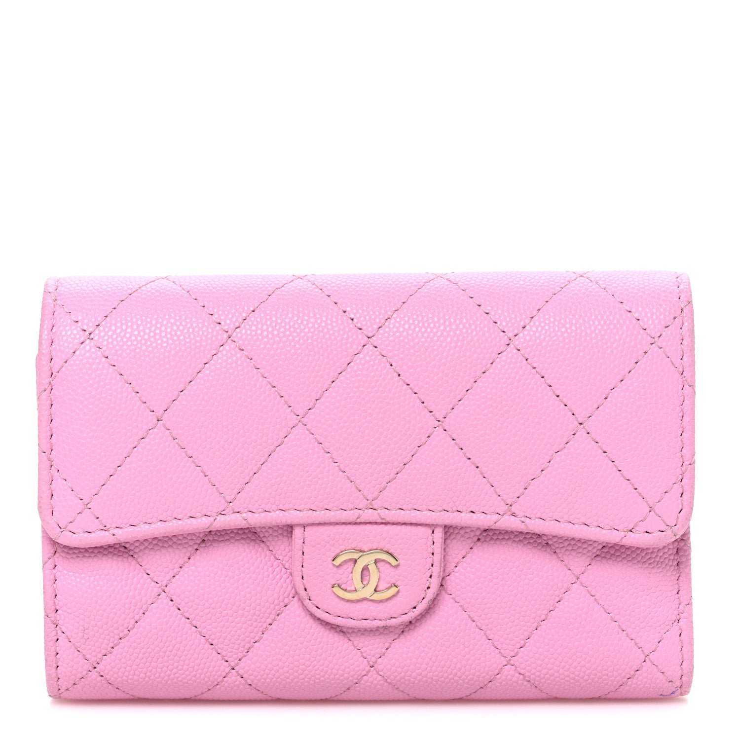 Chanel Caviar Quilted Medium Flap Wallet Pink