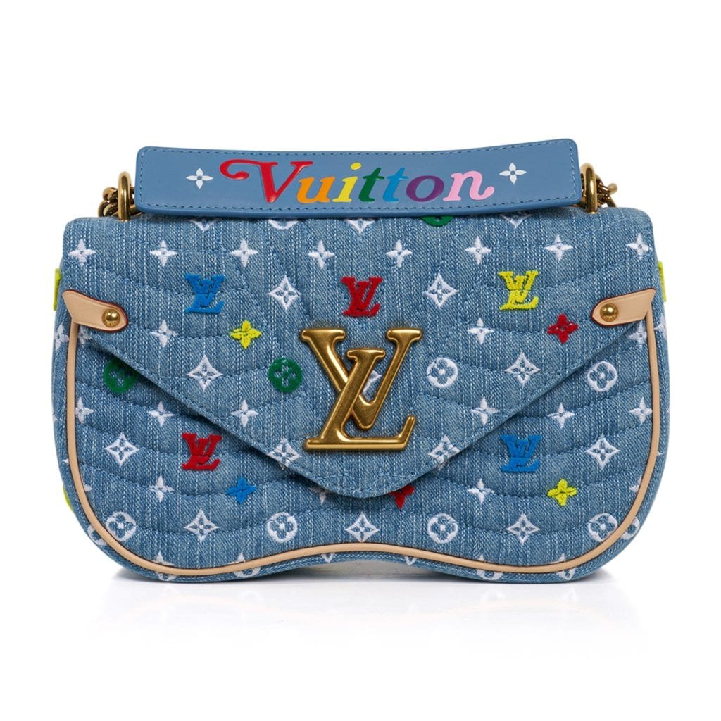 Louis Vuitton Louis Vuitton New Wave Chain Shoulder Bag Embroidered Monogram Denim