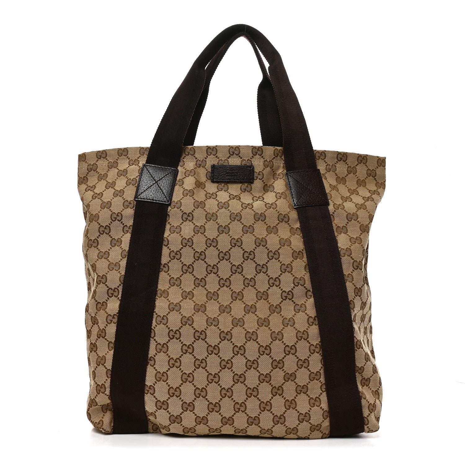 Gucci GG Monogram Medium Handle Vertical Tote Bag Dark Brown
