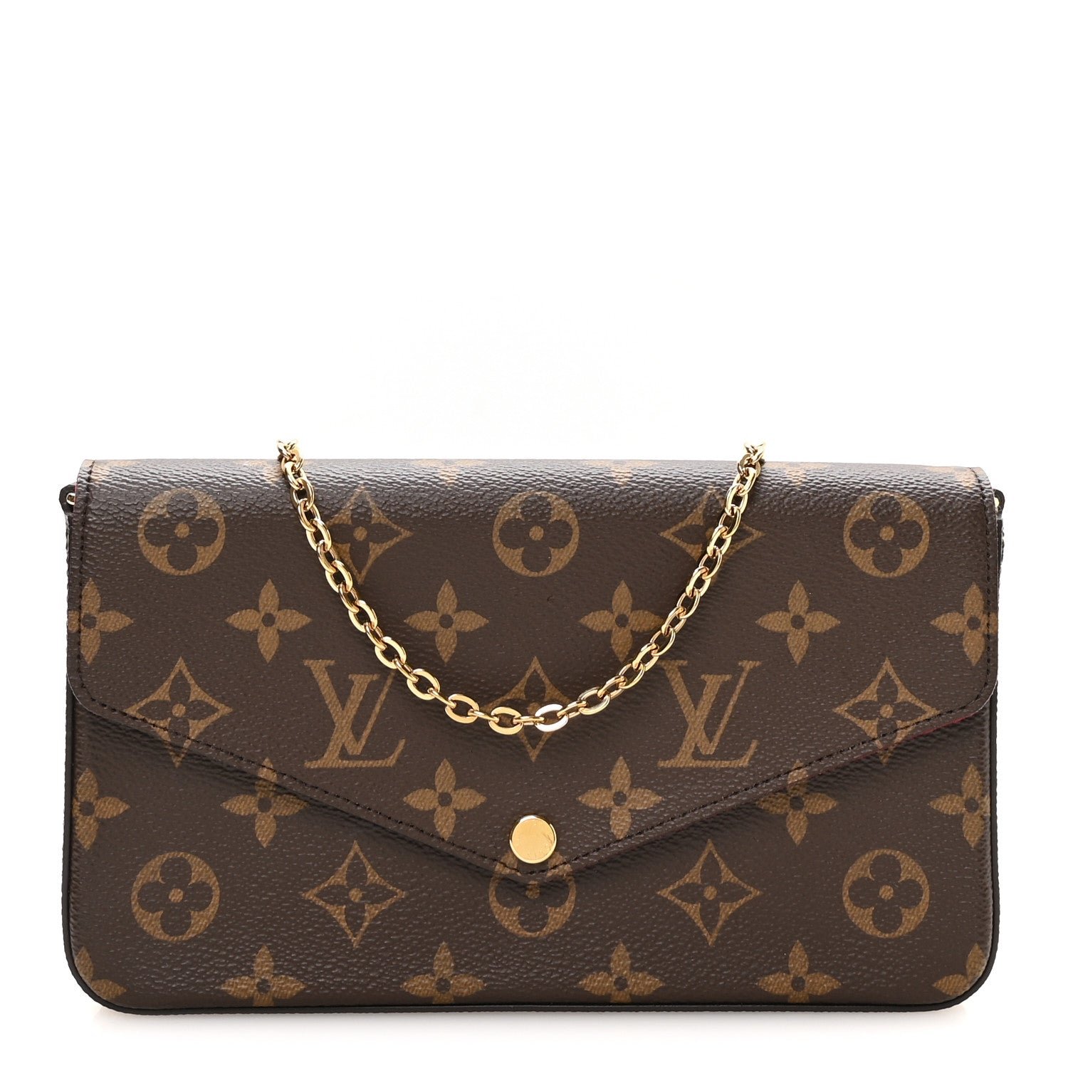 Louis Vuitton Monogram Pochette Felicie Chain Wallet Fuchsia