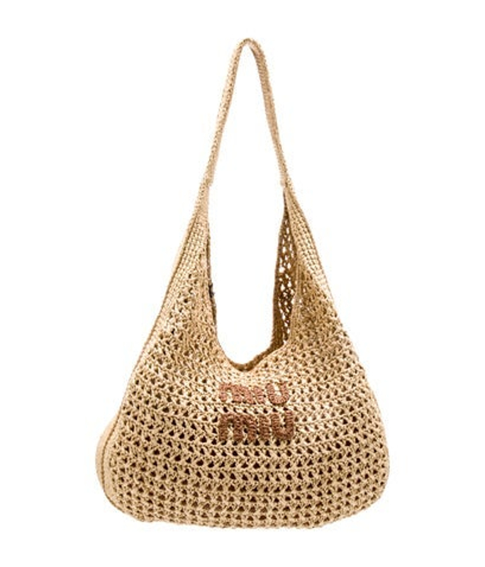 Miu Miu Miu Raffia Shoulder Bag 2025 W Tags