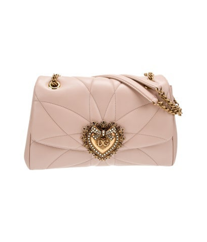 Dolce & Gabbana Gabbana Faux Pearl Nappa Quilted Devotion Bag Large