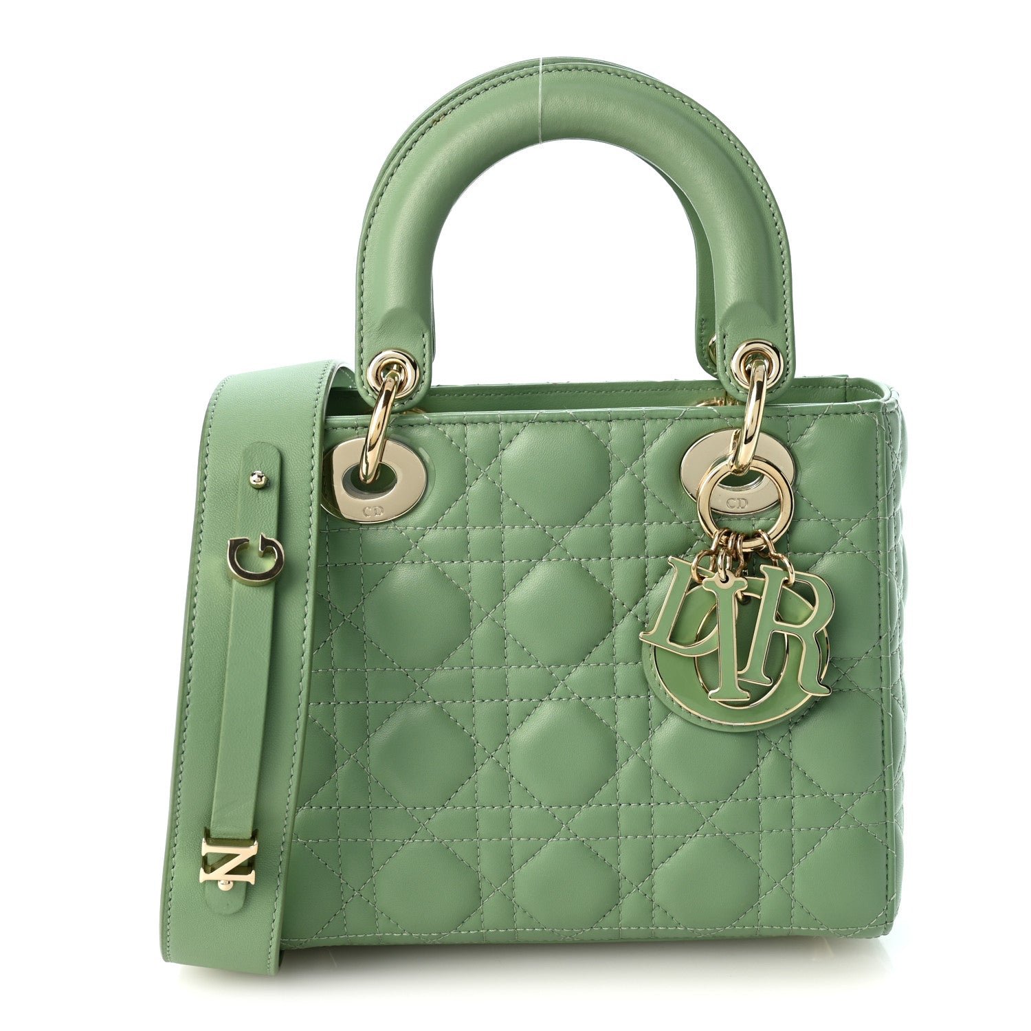 Christian Dior Lambskin Cannage Small My ABCDior Lady Dior Green