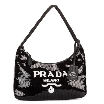 Canvas Re-Edition 2000 Sequinned Mini Bag