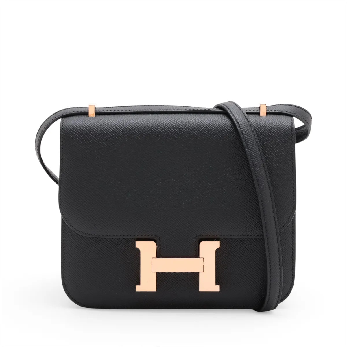 Hermès Constance 3 Mini 18 Veau Epsom Black Rose Gold Metal Fittings