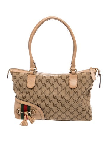 GG Canvas Horsebit Tassel Tote