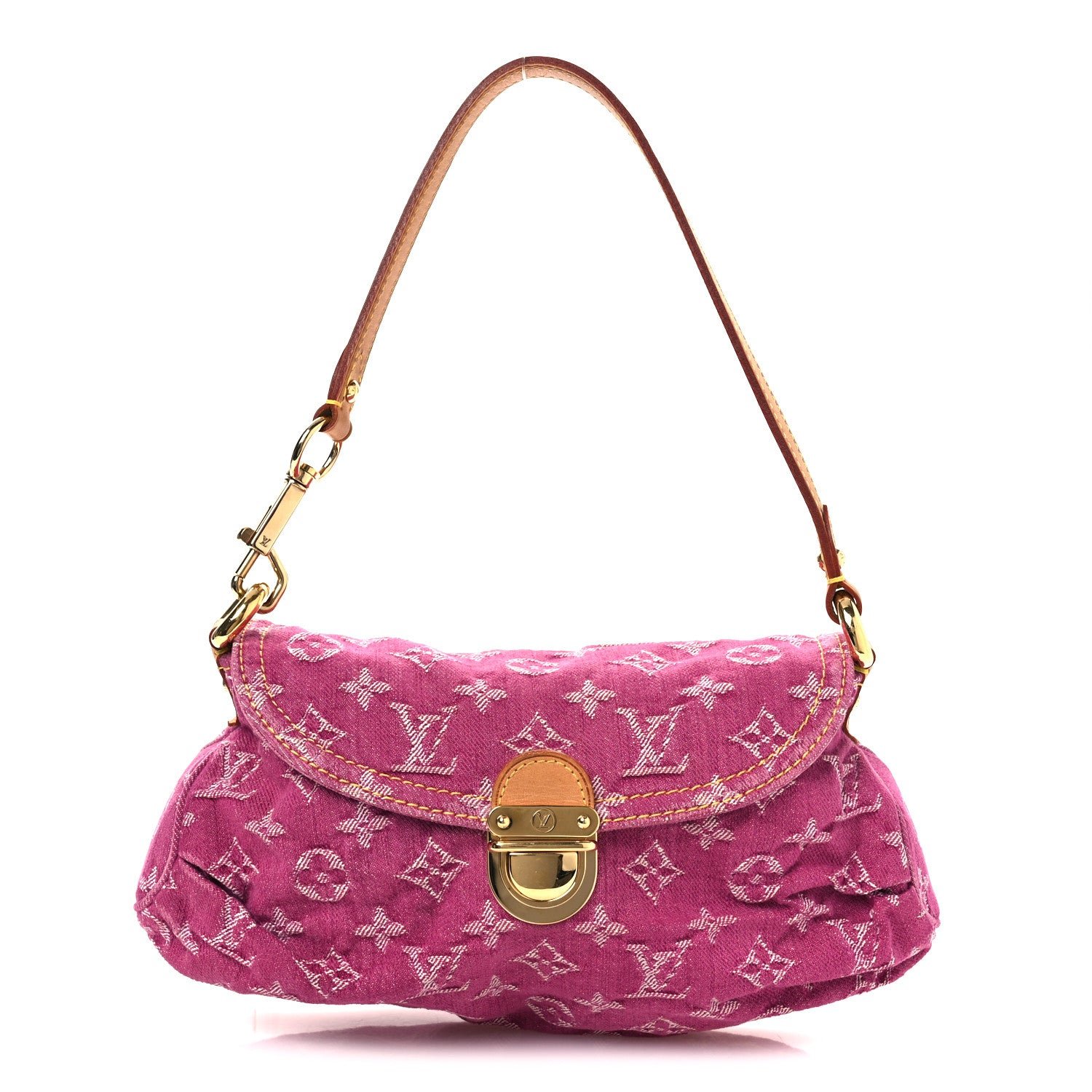 Louis Vuitton Monogram Denim Mini Pleaty Fuchsia