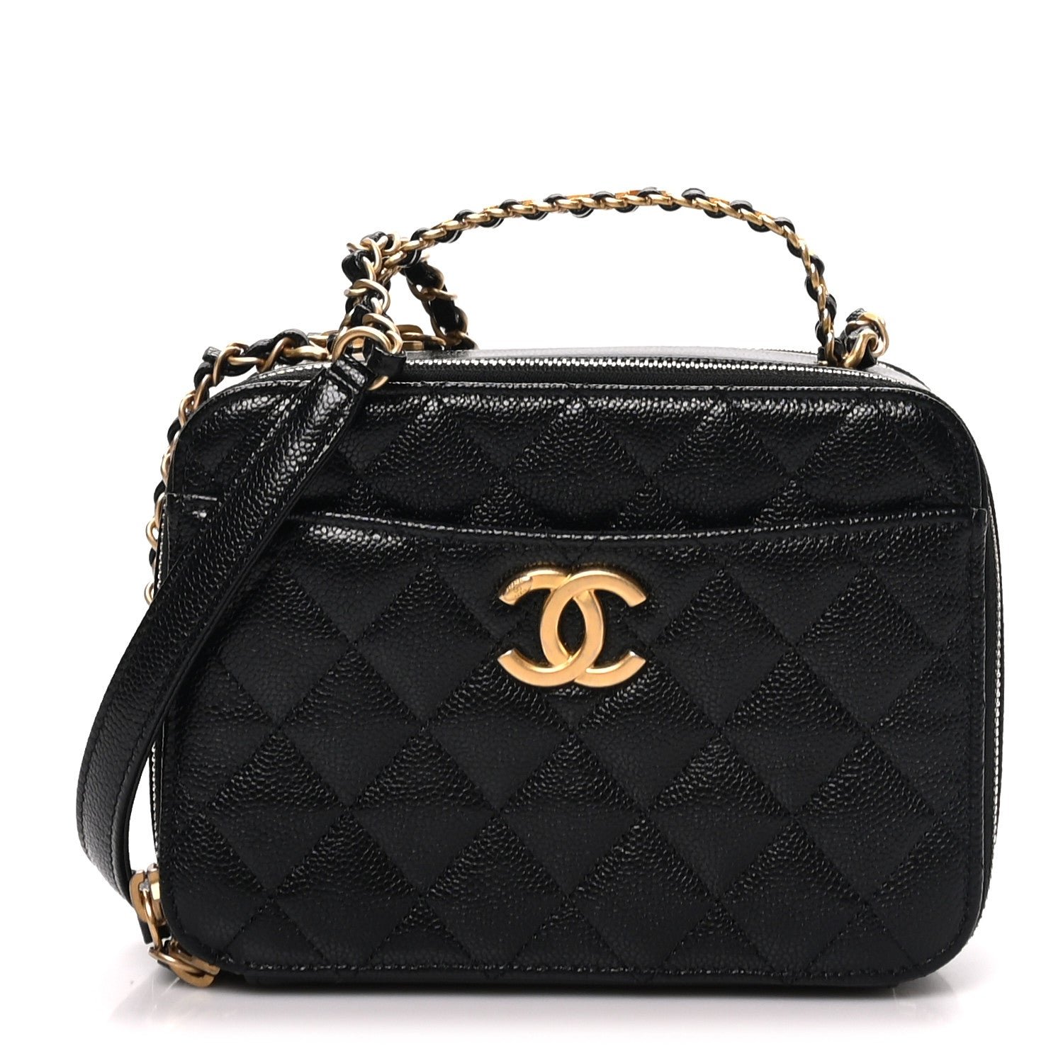Chanel Caviar Quilted Small Pick Me Up Vanity Case Black