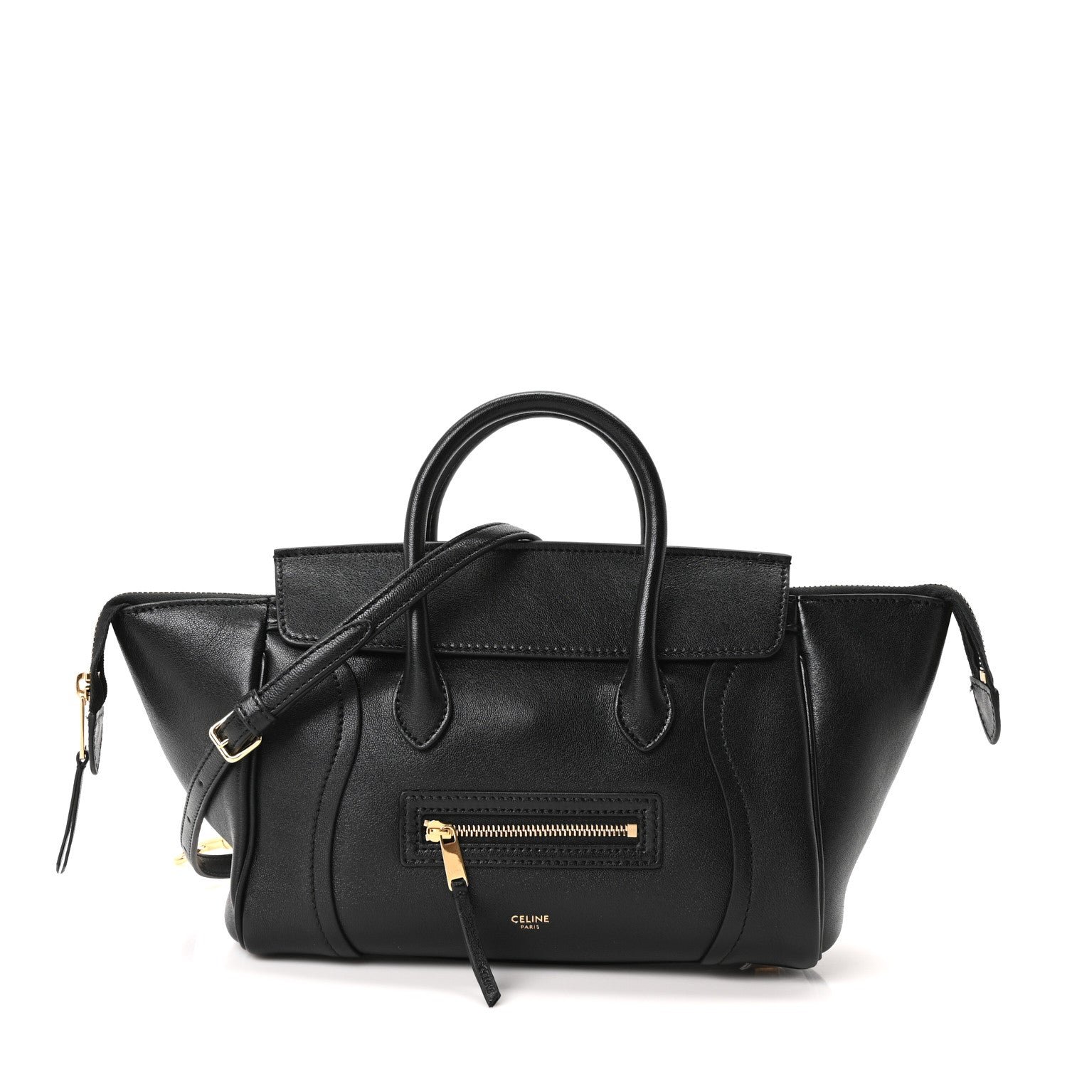 Celine Supple Shiny Lambskin Little New Luggage Black