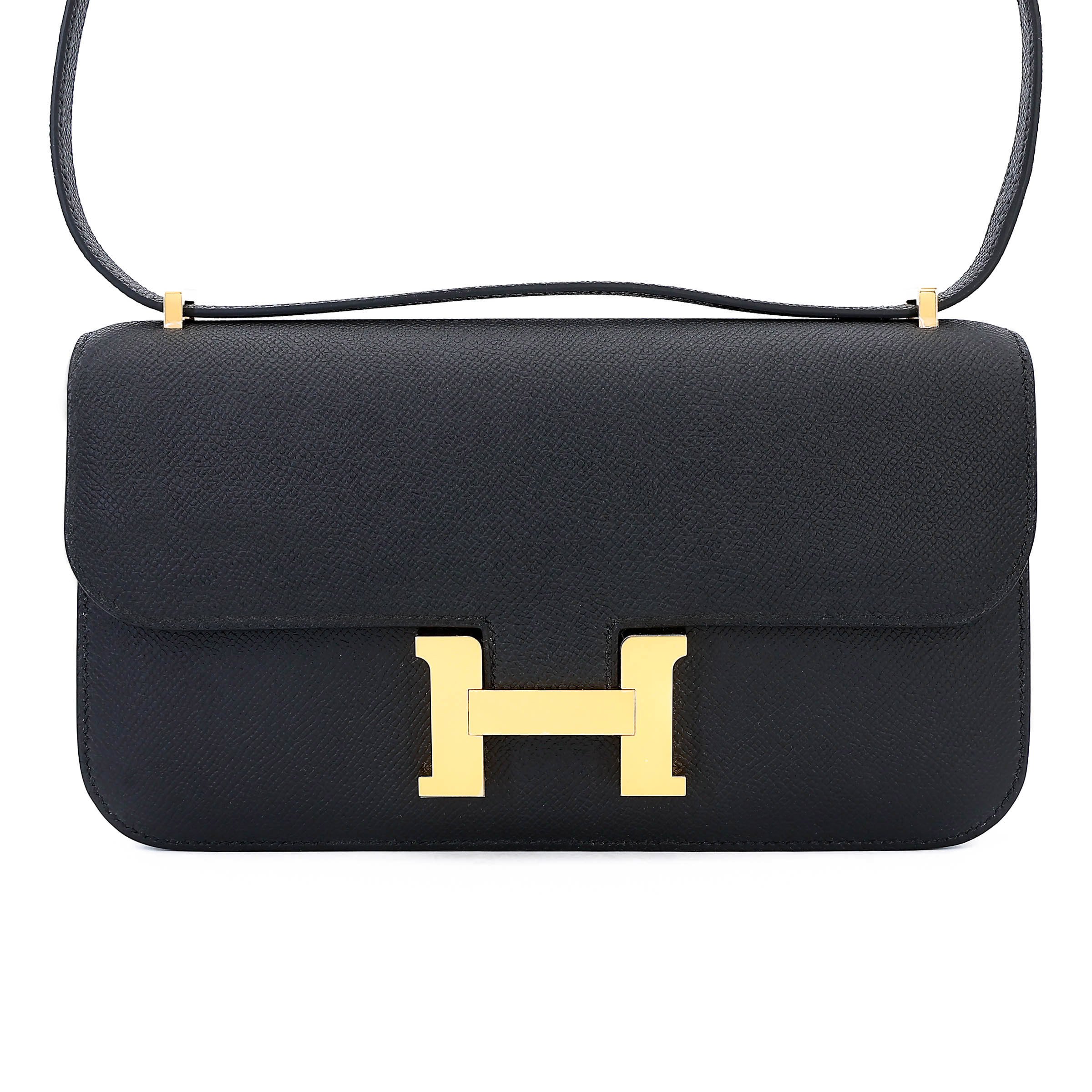 Unused ( Rank NS ) HERMÈS Constance Elan Noir (89) Epsom Gold hardware W (2024)