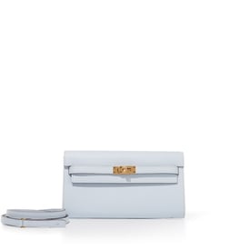 Hermes Bleu Brume Epsom Kelly-To-Go Wallet Gold Hardware, 2020