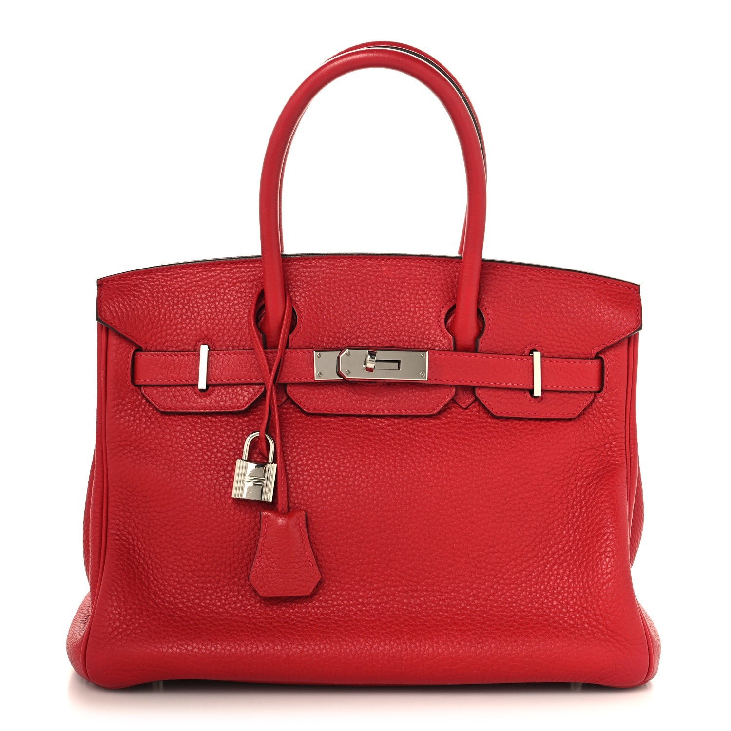 Hermes Taurillon Clemence Birkin 30 Rouge Casaque