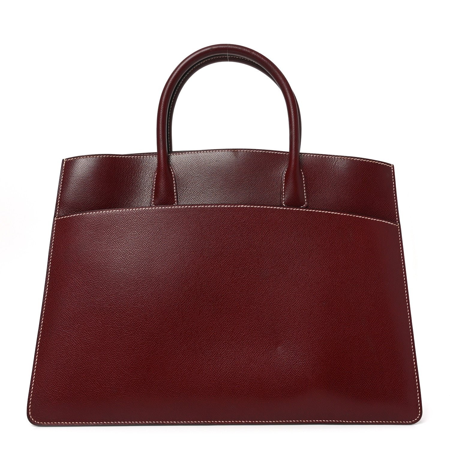 Hermes Veau Grain Lisse White Bus 40 Rouge Vif