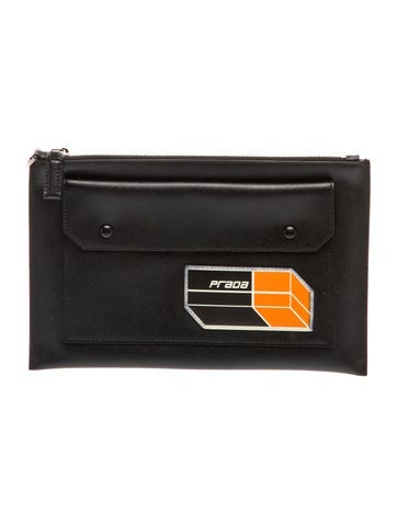 Saffiano Leather Patch Clutch