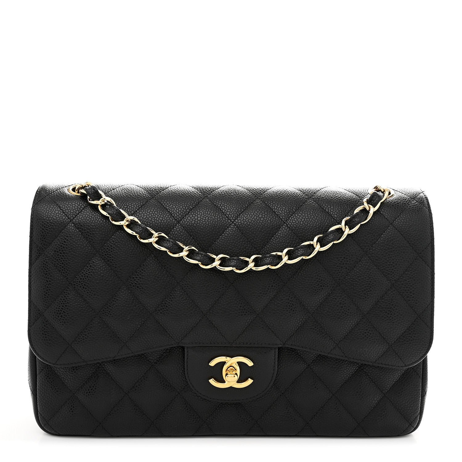 Chanel Caviar Quilted Jumbo Double Flap Black