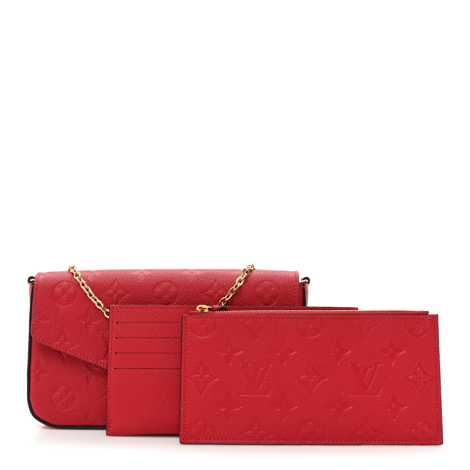 Louis Vuitton Empreinte Pochette Felicie Chain Wallet Scarlet