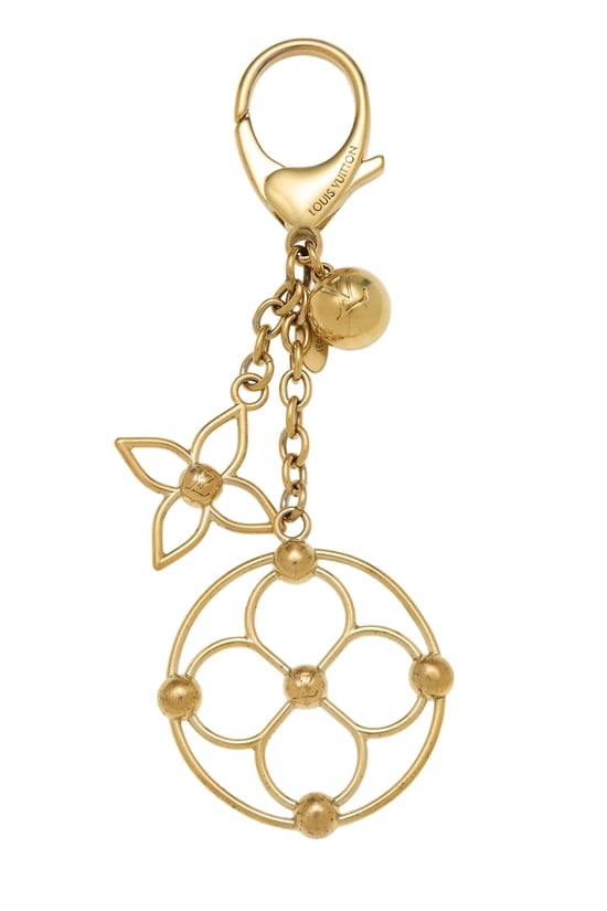 Gold Monogram Bloomy Bag Charm