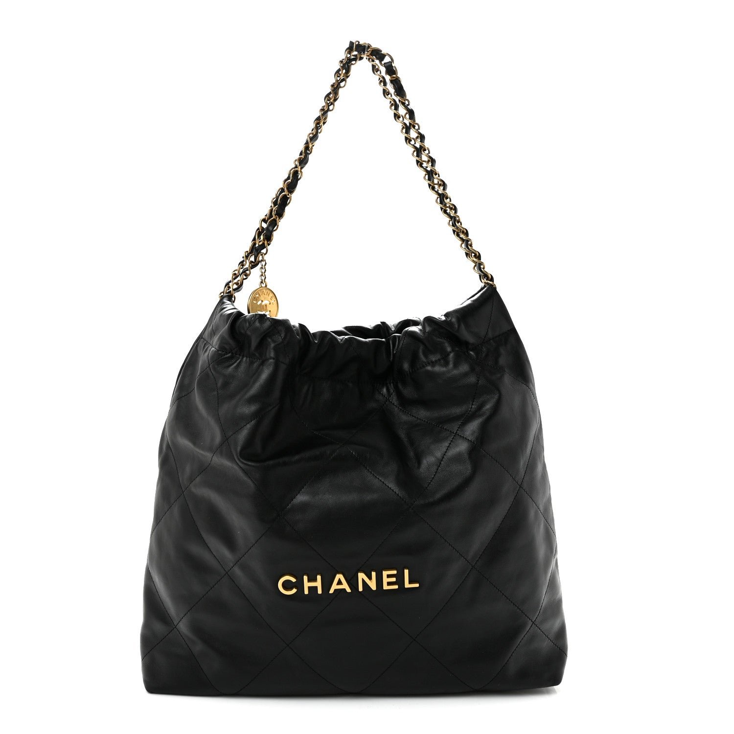 Chanel Shiny Calfskin Quilted Chanel 22 Black