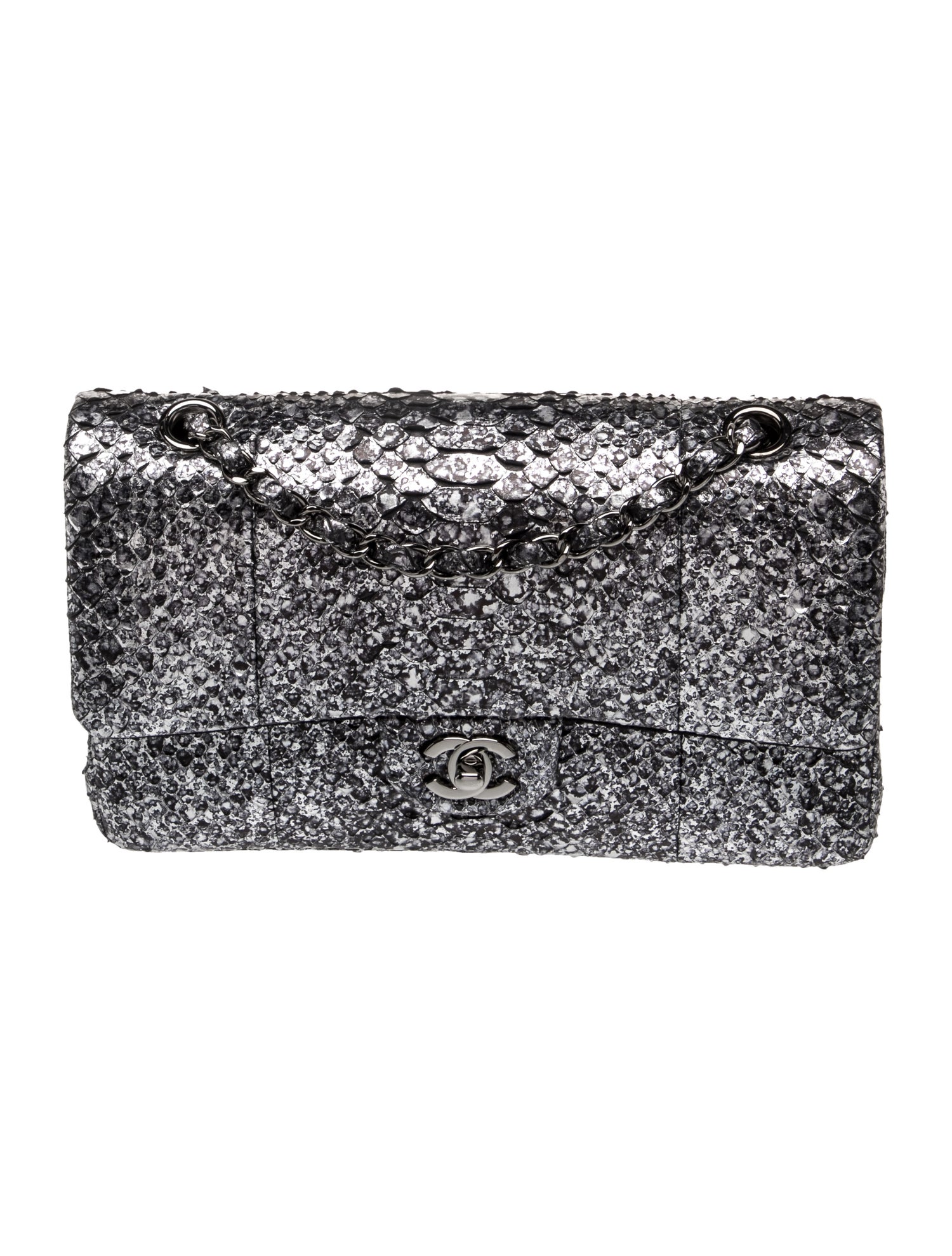 Classic Medium Python Double Flap Bag