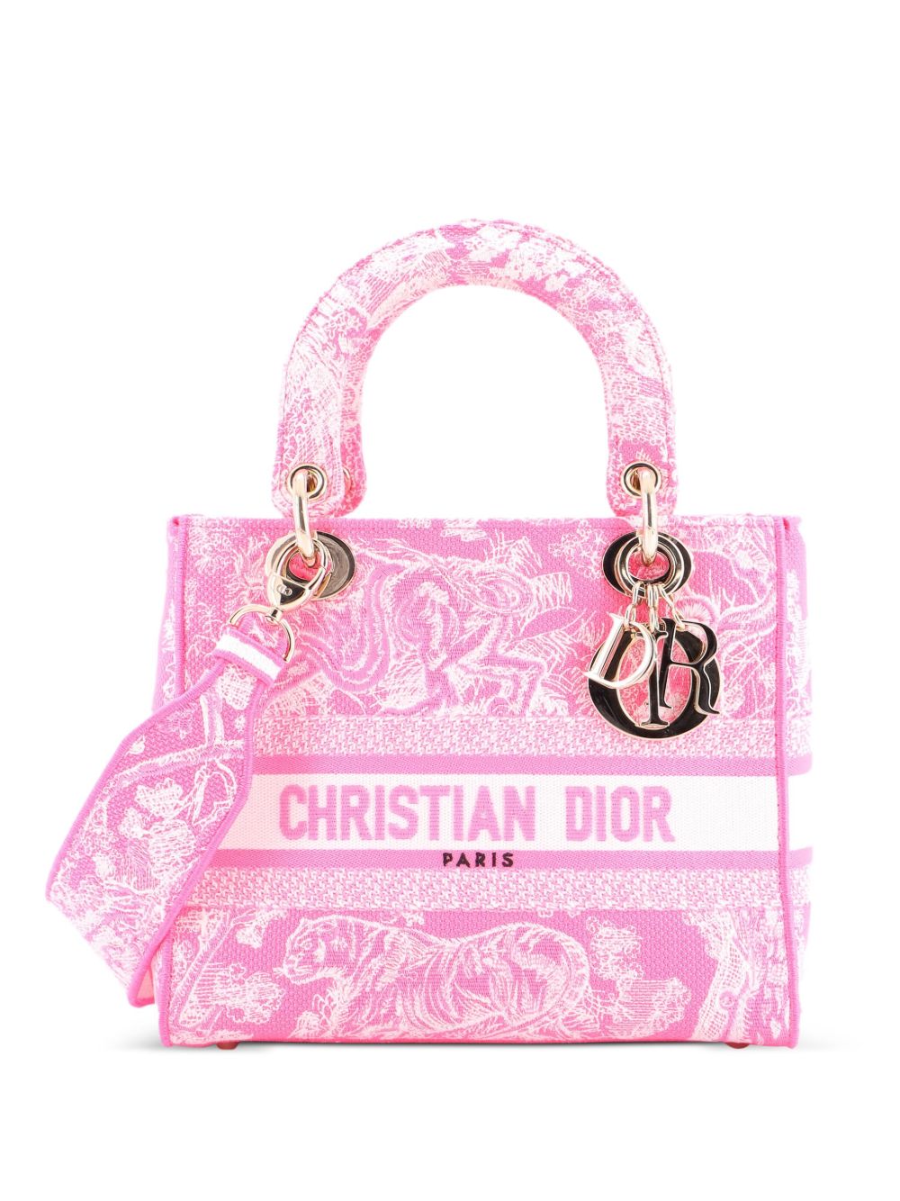 Toile de Jouy Lady D-Lite Bag Embroidered Canvas tote bag