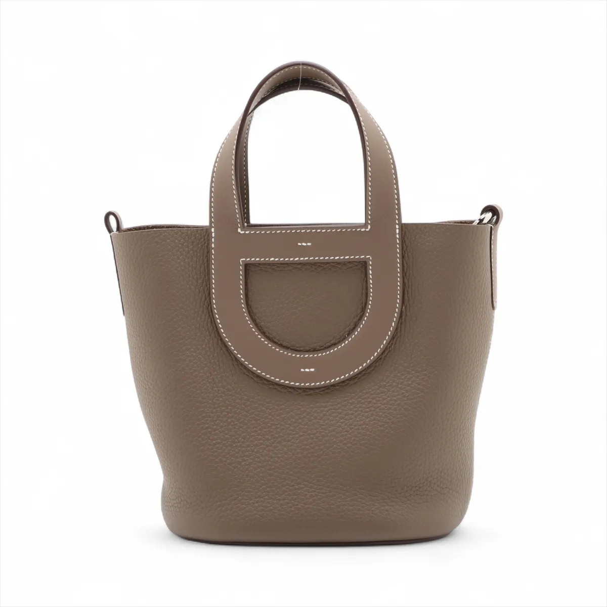 Hermès In the loop 18 Taurillon Clemence Etoupe Silver Metal Fittings