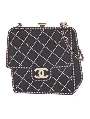 Paris-Cosmopolite Acrylic Minaudiere w/ Chain