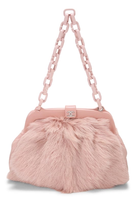 Pink Fur Chain Shoulder Bag