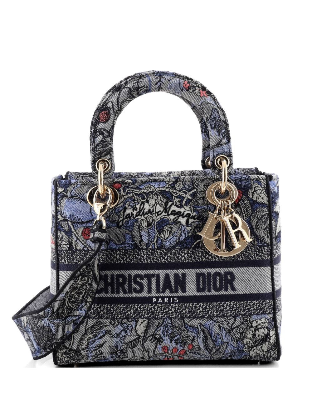 Lady D-Lite Bag Embroidered Canvas Medium satchel