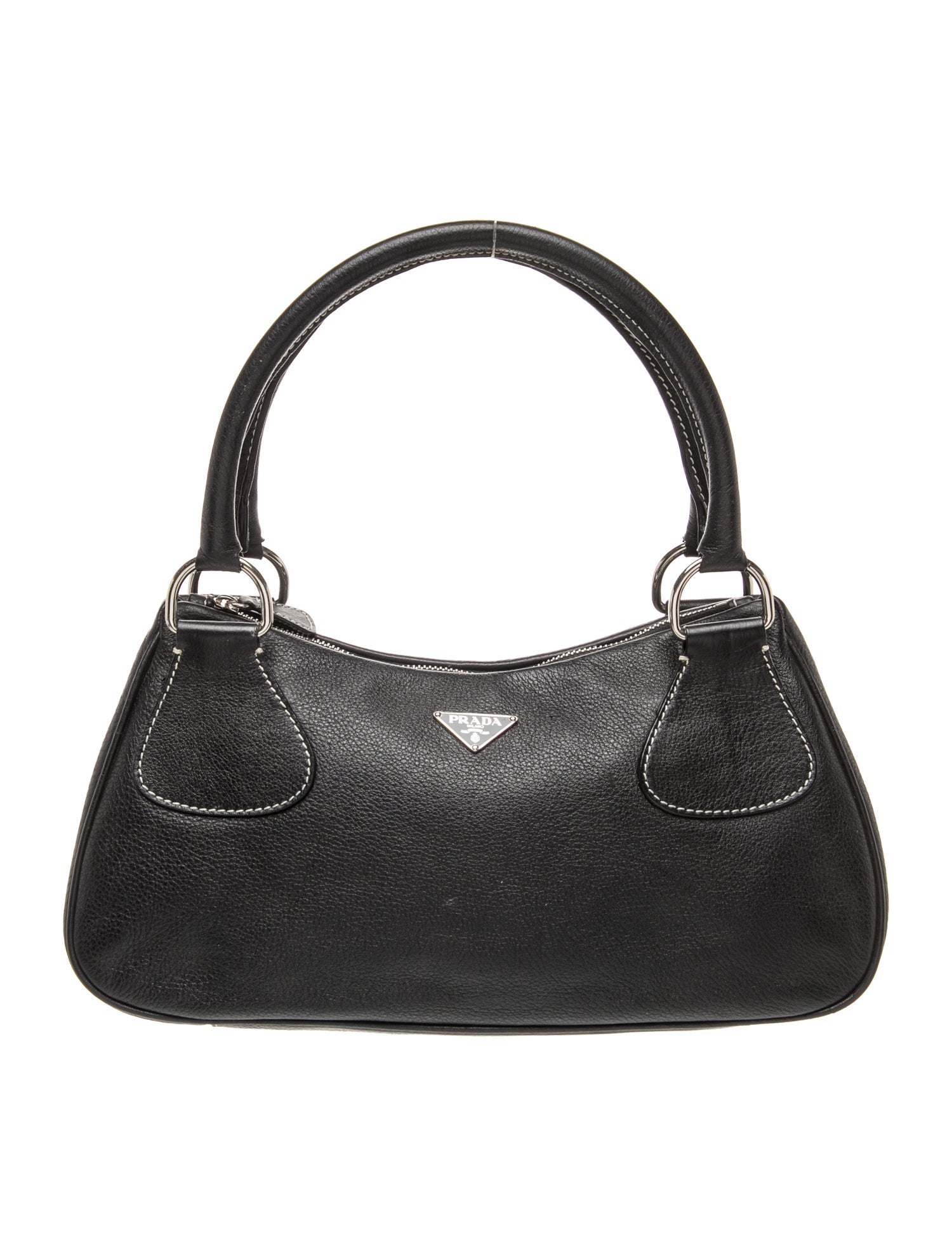 Prada Enameled Metal Triangle Moon
