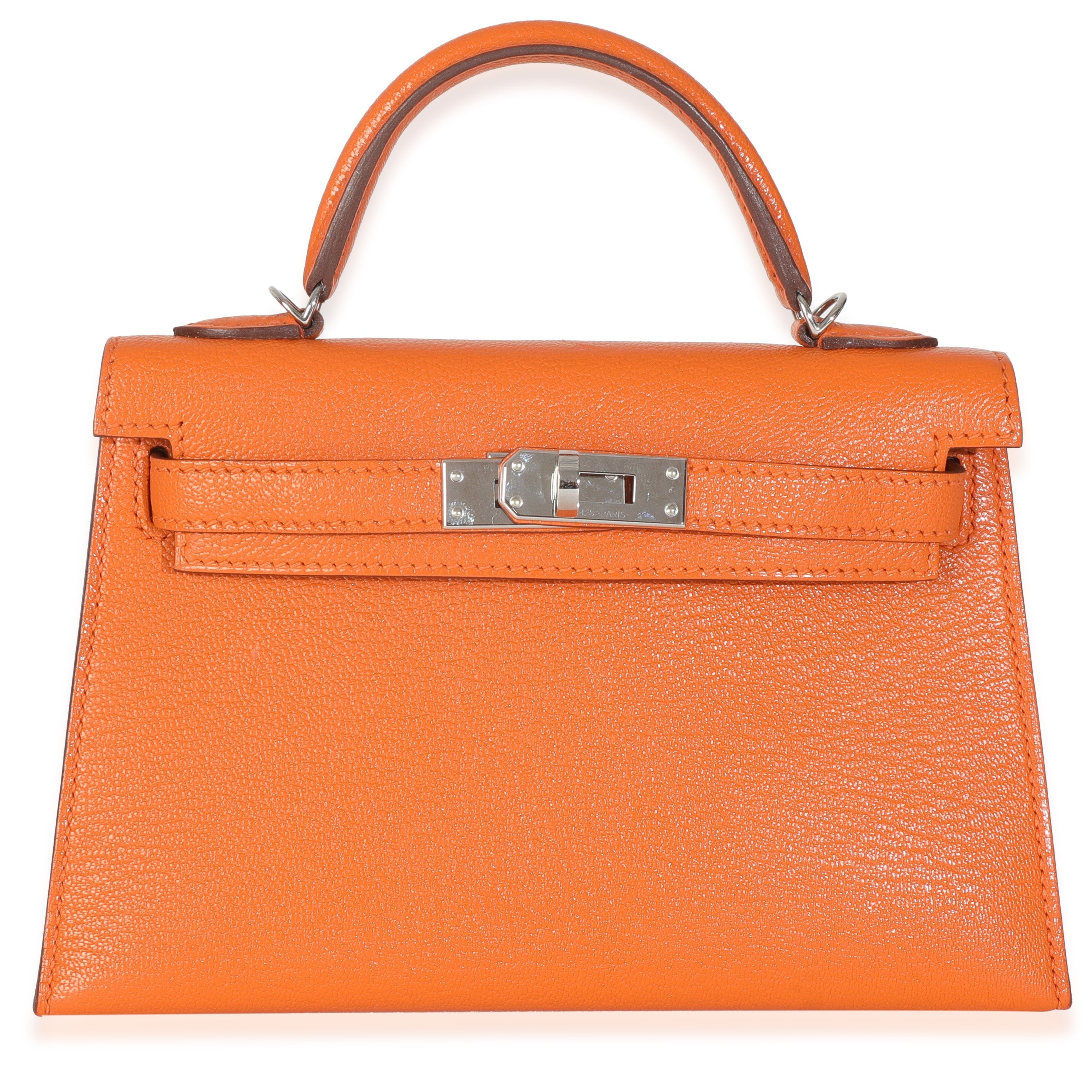Hermes Feu Terre Battue Verso Mysore Chevre Sellier Mini Kelly 20 II PHW