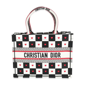 Dior Christian Dior Tricolor Dioramour D Chess Heart Medium Book Tote
