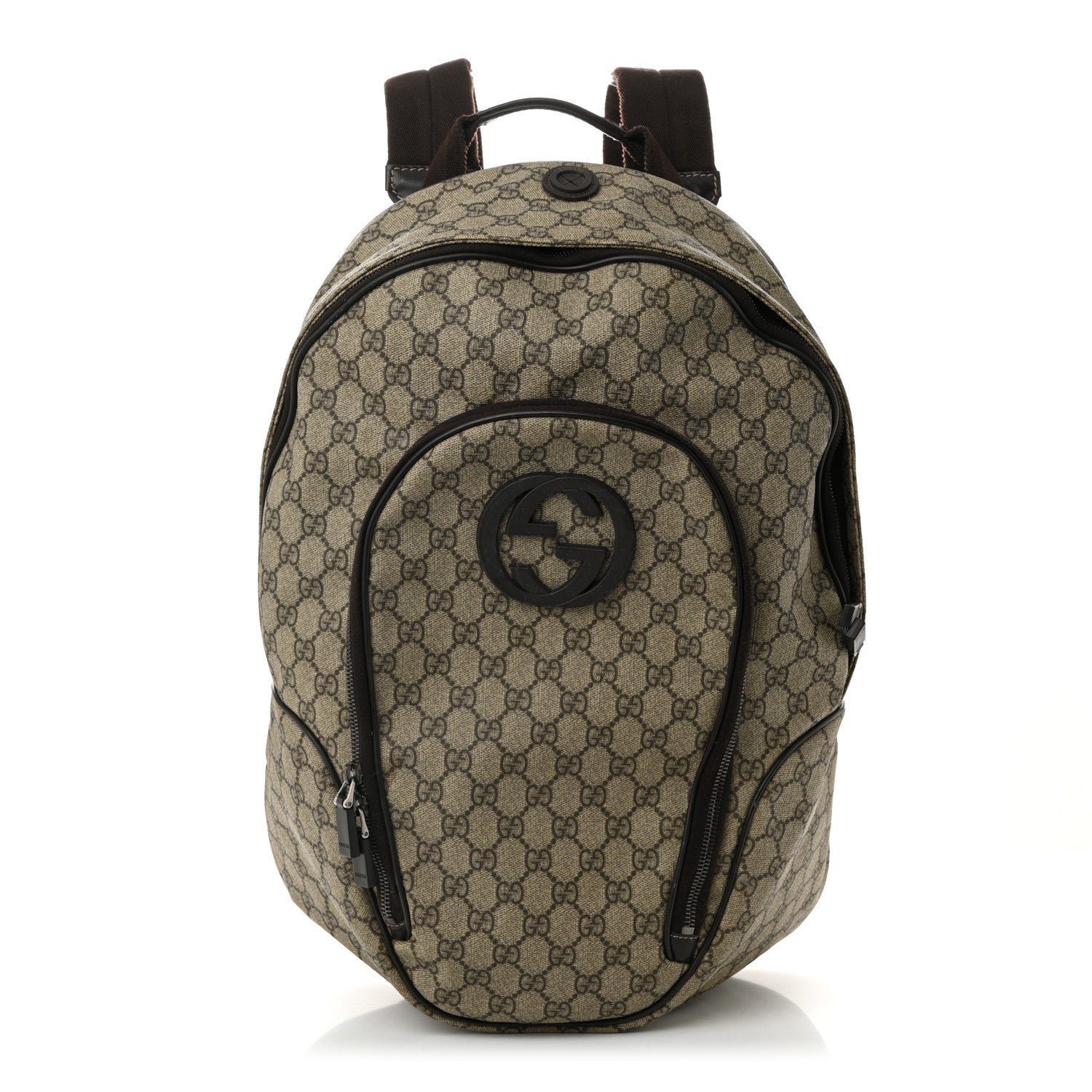 Gucci GG Plus Monogram Interlocking G Medium Backpack Dark Brown