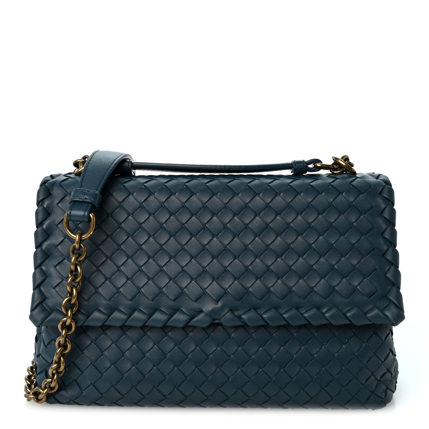 Bottega Veneta Nappa Intrecciato Baby Olimpia Shoulder Bag Mallard