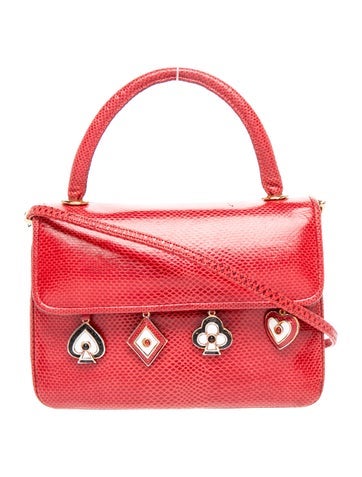 Embossed Leather Top Handle Bag
