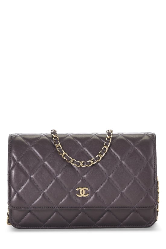 Purple Quilted Lambskin Wallet on Chain (WOC)