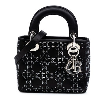 Satin Mini Satin Cannage Crystal Embellished Lady Dior