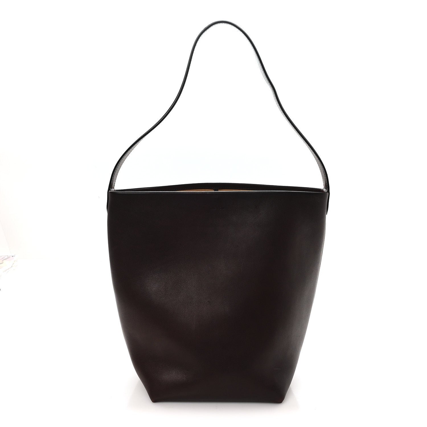 The Row The Row Polished Saddle Calfskin Medium N/S Park Tote Acajou